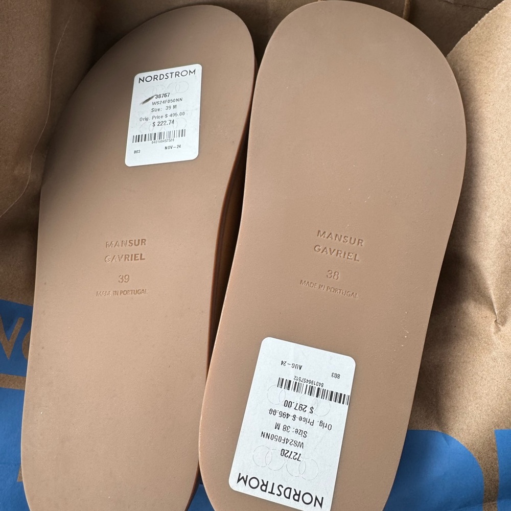 Mansur Gavriel Tan Leather Mules - Picture 2 of 4